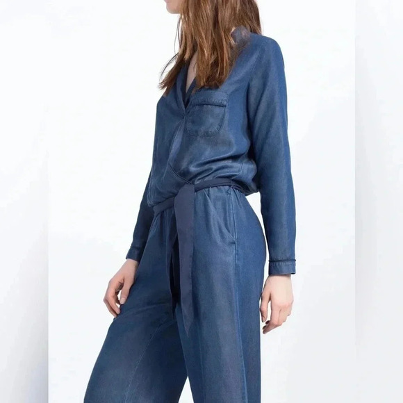 Zara | Pajama Style Jumpsuit | Sz S - Picture 2 of 10